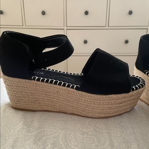 SHEIN black suede platform sandals